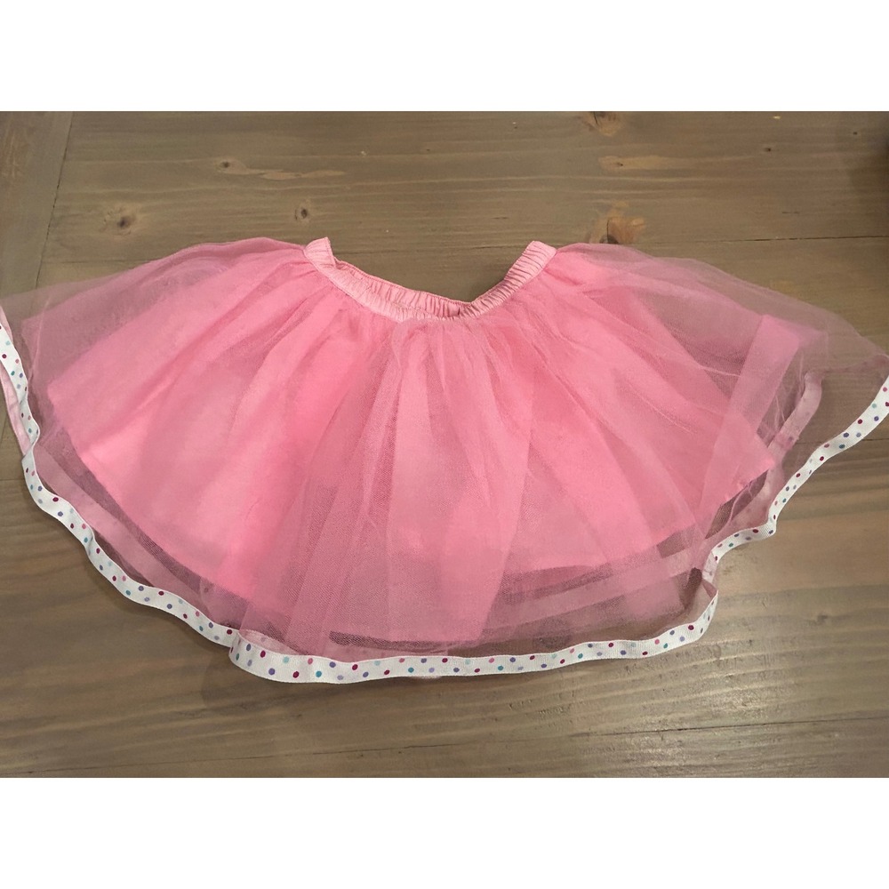 K16 Gymboree Girls Pink Tulle Tutu Skirt Polka Dot Trim Toddler 18-24 Months